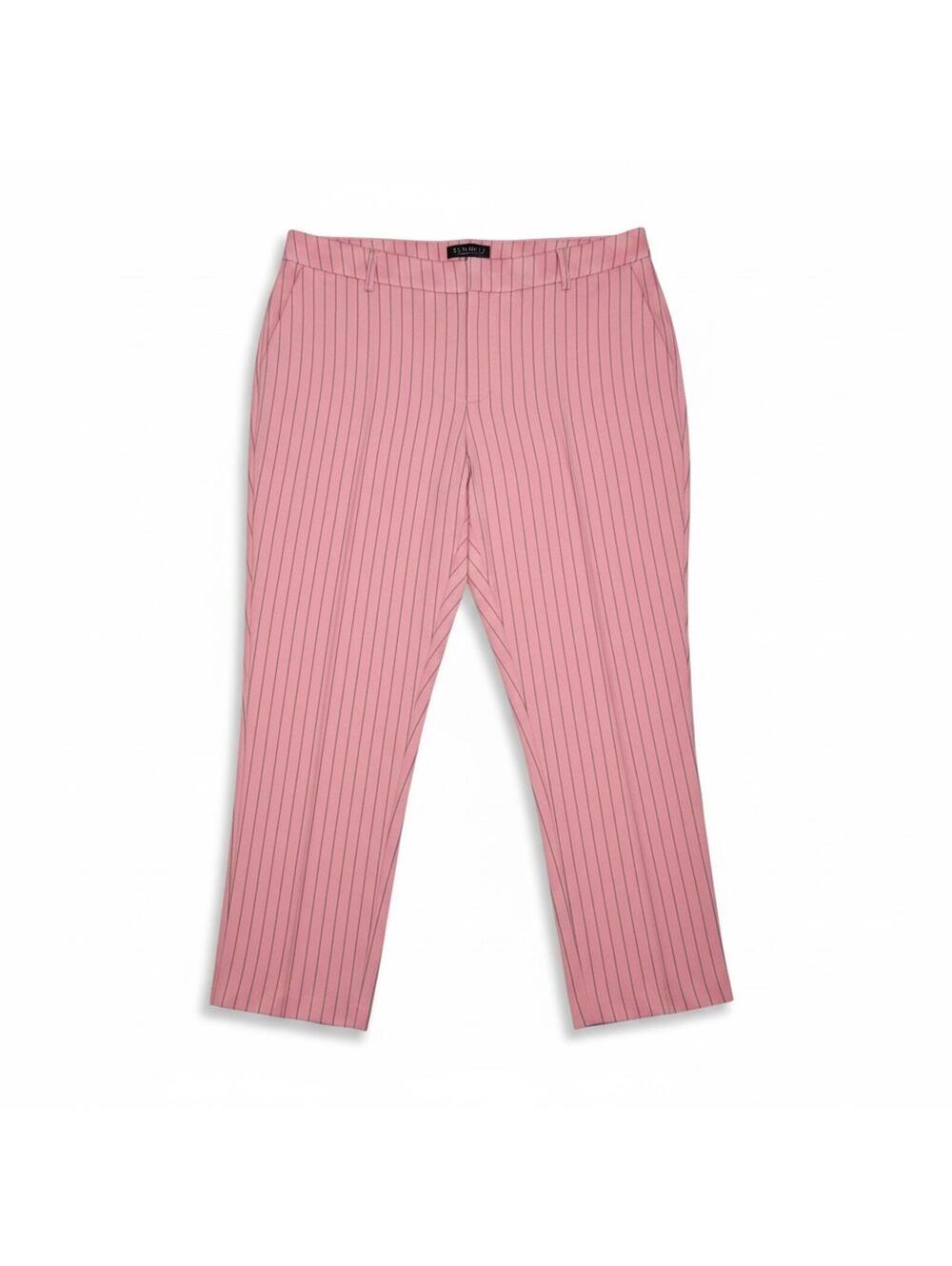 ELOQUII Women's Pink Pinstripe Dress Pants Slim Leg Trousers Size 20 NWT